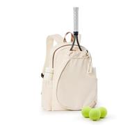 bergsalz Tennis Bag,Tennis Pickleball Backpack For Women,Pickleball Bag Tennis Racket Bags,Sports Gym Backpack For Men Holds 2 Racket Beige Brown