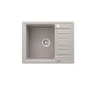 Bergström Sink, Beige, 57.5 x 46 cm with Drying Place, Suitable for Base Units from 60 cm, Reversible Installation