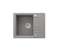 Bergström Sink, Concrete, 57.5 x 46 cm with Drying Place, Suitable for Base Units from 60 cm, Reversible Installation