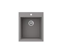 Bergström Sink Venice, Concrete, 42.5 x 50 cm, with Waste Fitting and pre-drilled tap Platform