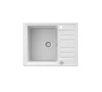 Bergström Sink, White, 57.5 x 46 cm with Drying Place, Suitable for Base Units from 60 cm, Reversible Installation