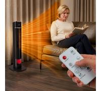 Bergstrom 80Cm Digital Oscillating Tower Heater With Fireplace Effect, Remote & Eco Mode