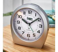Coopers of Stortford Big Digit Radio Controlled Analogue Alarm Clock Silver, Self Adjusts, Large Clear Numbers H11cm