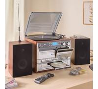 Coopers of Stortford - Hudson Music System with Turntable, CD, Cassette, DAB/FM Radio & Bluetooth - Vinyl Record Player with MP3 Recording & Playback, USB Encoding & Remote Control