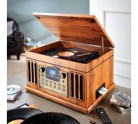 Bergstrom Music Centre with DAB Radio, Turntable, CD, Cassette, Bluetooth & USB in Brown Bergstrom Brown