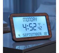 Bergstrom Radio Controlled Big Digit Lcd Clock With Backlight, Freestanding Or Wall Mounted, H12 X W20Cm