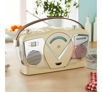 Bergstrom Retro Reverb CD Radio Boombox, AM/FM, USB MP3 Playback in Beige Bergstrom Beige