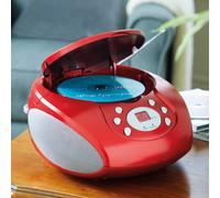 Bergstrom Rockford CD Radio Boombox, AM/FM, AUX Input, LED Display in Red Bergstrom Red
