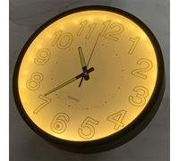 BERGUF 12 Inch Night Light Wall Clock, Silent Non-Ticking Quartz Wall Clocks, Large Luminous Function Numbers and Hands, Easy to Read Both Day and Night