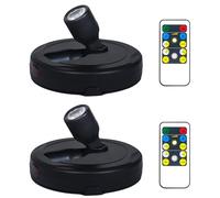 BERGUSTCH Battery Operated LED Spotlight, Picture Spot Lights, Indoor Uplights, Puck Lights with Remote, Plants Spotlight, Wall Display Lights for Paintings Dartboard Portrait Artwork