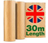 Bergvich Sustainable Honeycomb Packing Paper 30m x 30cm | Biodegradable Bubble Wrap Alternative | Brown