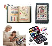 bergxperten embroom Embroidery Stitch Book，Essential Handbook for Beginners and Enthusiasts: Featuring 86 Stitch Tutorials, a DIY Embroidery Guide for Home and Travel，Complimentary Embroidery kit