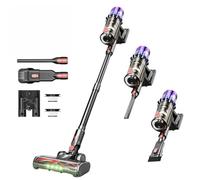 bergxperten s80 cordless vacuum cleaner 40 kPa suction power, 40minute runtime, touchscreen operation, wall mounted charging, freestanding design, suitable for domestic use