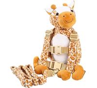 Berhapy 2 in 1 Toddler Leash, Toddler Safety Harness Backpack with Leash, Children's Walking Leash Strap with Backpack, Kid Leash for 1-3 Years Old Boys and Girls (Giraffe), Orange White, M, Traveling