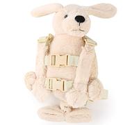 Berhapy 2 in 1 Monkey Toddler Safety Harness Backpack Children's Walking Leash Strap (Light white dog)