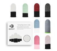 BERHT Gaming Finger Sleeves, Finger Sleeve Experience Kit, 100% Visible Silver Fiber, Just Right Print, Breathable, Sweatproof, Gaming Gloves for PUBG, Mobile and All Mobile Games (8