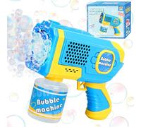 Beria Toys for Kids 3 4 5 6 7 8 Year Old: Bubble Machine Gun for Kids Bubble Blower Maker Outdoor Party Outside Toy Gifts for Age 3-8 Years Old Kid Birthday Presents for Toddler Blue
