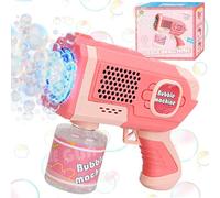 Beria Toys for Kids 3 4 5 6 7 8 Year Old: Bubble Machine Gun for Kids Bubble Blower Maker Outdoor Party Outside Toy Gifts for Age 3-8 Years Old Kid Birthday Presents for Toddler Pink