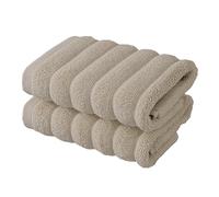BERIBO Cloud Turkish Towel Set 100% Cotton 620gsm (Beige, 2 Face Flannels)