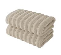 BERIBO Cloud Turkish Towel Set 100% Cotton 620gsm (Beige, 2 Hand Towels)