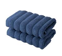 BERIBO Cloud Turkish Towel Set 100% Cotton 620gsm (Deep Navy, 2 Face Flannels)