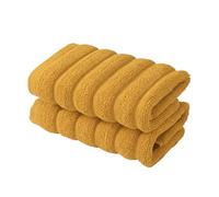 BERIBO Cloud Turkish Towel Set 100% Cotton 620gsm (Golden Sand, 2 Face Flannels)