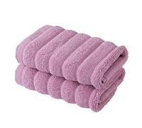 BERIBO Cloud Turkish Towel Set 100% Cotton 620gsm (Lavender Fog, 2 Face Flannels)