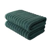 BERIBO Cloud Turkish Towel Set 100% Cotton 620gsm (Mallard Green, 2 Bath Towels)