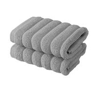 BERIBO Cloud Turkish Towel Set 100% Cotton 620gsm (Misty Dove, 2 Face Flannels)
