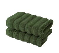 BERIBO Cloud Turkish Towel Set 100% Cotton 620gsm (Olive Grove, 2 Face Flannels)