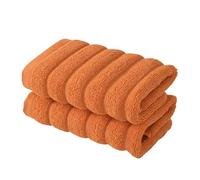 BERIBO Cloud Turkish Towel Set 100% Cotton 620gsm (Orange, 2 Face Flannels)