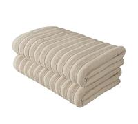 BERIBO Cloud Turkish Towel Set 100% Cotton 620gsm (Sandstone, 2 Bath Towels)