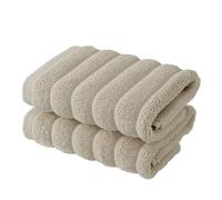 BERIBO Cloud Turkish Towel Set 100% Cotton 620gsm (Sandstone, 2 Face Flannels)