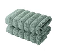 BERIBO Cloud Turkish Towel Set 100% Cotton 620gsm (Sea Foam, 2 Face Flannels)