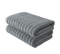 BERIBO Cloud Turkish Towel Set 100% Cotton 620gsm (Slate Grey, 2 Bath Towels)