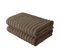 BERIBO Cloud Turkish Towel Set 100% Cotton 620gsm (Truffle Brown, 2 Bath Towels)