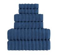 BERIBO Cloud Turkish Towels 100% Cotton - Set of 6-620gsm (Deep Navy)