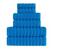 BERIBO Cloud Turkish Towels 100% Cotton - Set of 6-620gsm (French Blue)