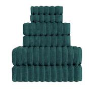 BERIBO Cloud Turkish Towels 100% Cotton - Set of 6-620gsm (Mallard Green)