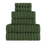 BERIBO Cloud Turkish Towels 100% Cotton - Set of 6-620gsm (Olive Grove)