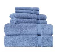 BERIBO Turkish Towel Set 100% Cotton (Comfort) 6 Pieces, 620gsm (Blue)