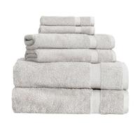 BERIBO Turkish Towel Set 100% Cotton (Comfort) 6 Pieces, 620gsm (Stone)