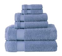 BERIBO Turkish Towel Set 100% Cotton (Serenity) 6 Pieces, 620gsm (Serenity Blue)
