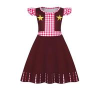 Berich Beer Festival Dress Kids World Book Day Costumes for Girls Halloween Costumes Birthday Party Dress up Kids Oktoberfest Fancy Dress Pink Plaid Dress Stage Performance Outfits 2-3 Years(Red,110)