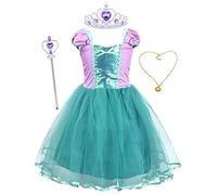 Berich Mermaid Dress Princess Costumes for Girls Halloween Outfit Christmas Gifts World Book Day Costumes for Girls Princess Tutu Dress 2-3 Years(Green,110)