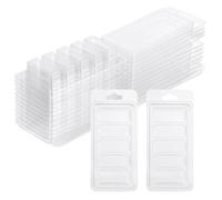 Berichw 50 Pcs Wax Melt Containers, 5-Cavity Wax Melt Clamshell Molds,Clear Empty Plastic Wax Melt Mold for DIY Candles Making