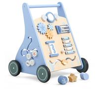 Beright - Holzwalker Baby Montessori Role Toy Walking Toy with Multiple Activities, Develops Motor Skills and Stimulates Creativity (Blue)
