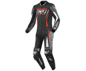 Berik Absolute GP2 Two Piece Motorcycle Leather Suit, black-grey-red, size 48 for Men