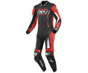 Berik Absolute GP2 Two Piece Motorcycle Leather Suit, black/neon red/white, size 50