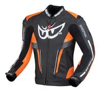 Berik Air-B Motorcycle Leather Jacket, black/orange, size 48